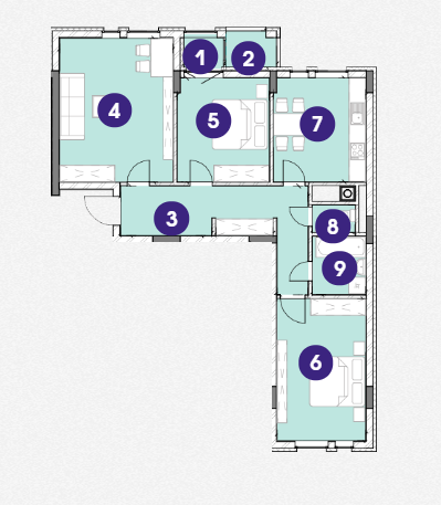 3-комнатная 85.26 м² в ЖК Америка от 17 000 грн/м², Львов