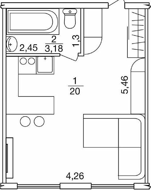 1-комнатная 22.6 м² в ЖК Бестужевские Сады от 27 500 грн/м², Харьков