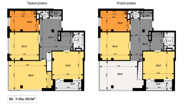 Дворівнева 242.4 м² в ЖК Вектор від 36 600 грн/м², Харків