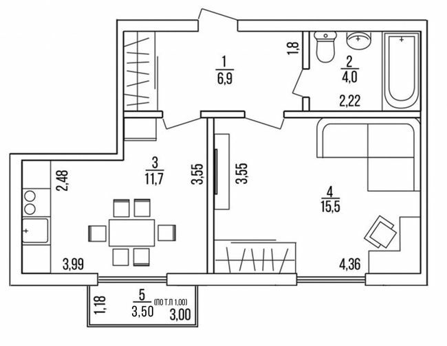 1-комнатная 39.1 м² в ЖК Воробьевы Горы на Полях от 30 150 грн/м², Харьков