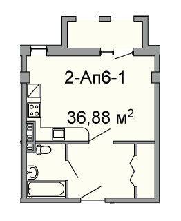 1-кімнатна 36.88 м² в ЖК Троїцький від 32 350 грн/м², Дніпро