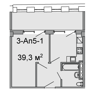 1-комнатная 39.3 м² в ЖК Троицкий от 43 650 грн/м², Днепр