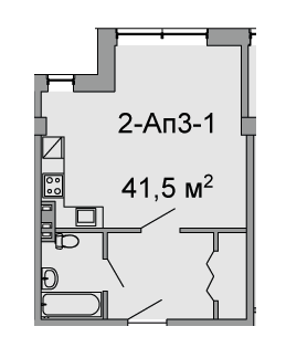 1-комнатная 41.5 м² в ЖК Троицкий от 43 650 грн/м², Днепр