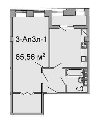 1-кімнатна 65.56 м² в ЖК Троїцький від 32 350 грн/м², Дніпро