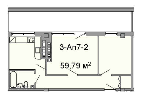 2-комнатная 59.79 м² в ЖК Троицкий от 33 750 грн/м², Днепр