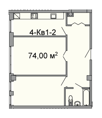 2-кімнатна 74 м² в ЖК Троїцький від 43 250 грн/м², Дніпро