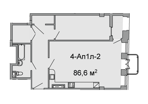 2-комнатная 86.6 м² в ЖК Троицкий от 33 750 грн/м², Днепр