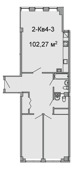 3-комнатная 102.27 м² в ЖК Троицкий от 43 250 грн/м², Днепр
