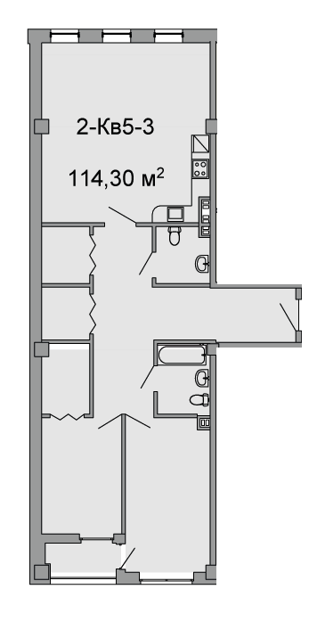 3-кімнатна 114.3 м² в ЖК Троїцький від 43 250 грн/м², Дніпро