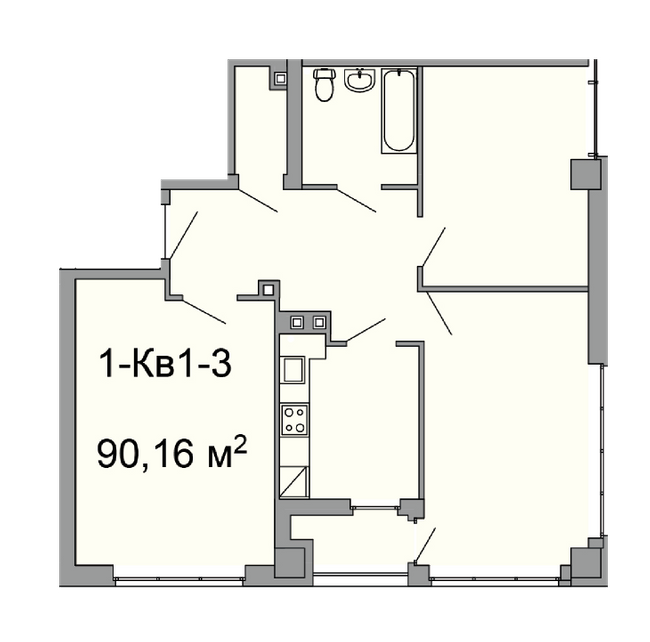 3-комнатная 90.16 м² в ЖК Троицкий от 38 750 грн/м², Днепр