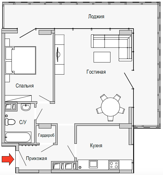 2-комнатная 94.19 м² в Апарт-комплекс Port City от 29 450 грн/м², Днепр
