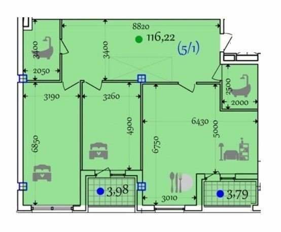 2-кімнатна 123.99 м² в ЖК Comfort City від 27 700 грн/м², Дніпро