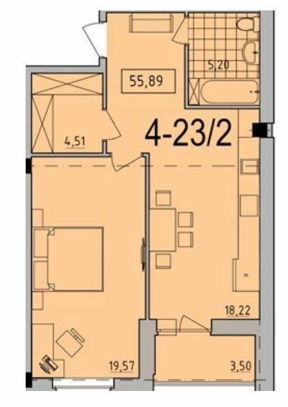 1-комнатная 55.89 м² в ЖК Comfort City от 33 250 грн/м², Днепр