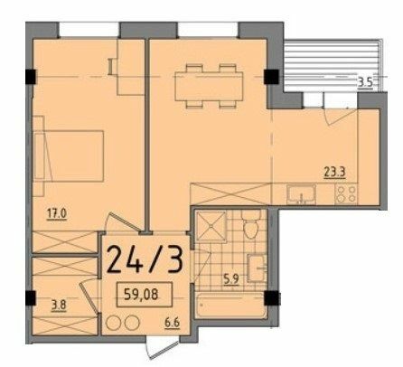 1-кімнатна 59.08 м² в ЖК Comfort City від 33 250 грн/м², Дніпро