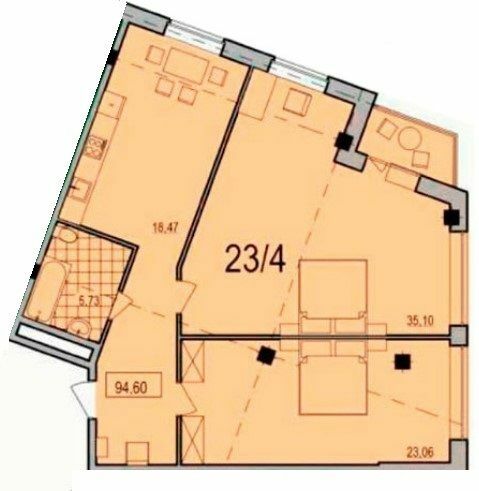 2-комнатная 94.6 м² в ЖК Comfort City от 26 150 грн/м², Днепр
