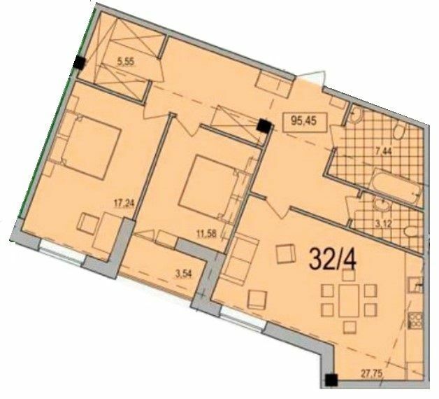 2-комнатная 95.45 м² в ЖК Comfort City от 26 150 грн/м², Днепр