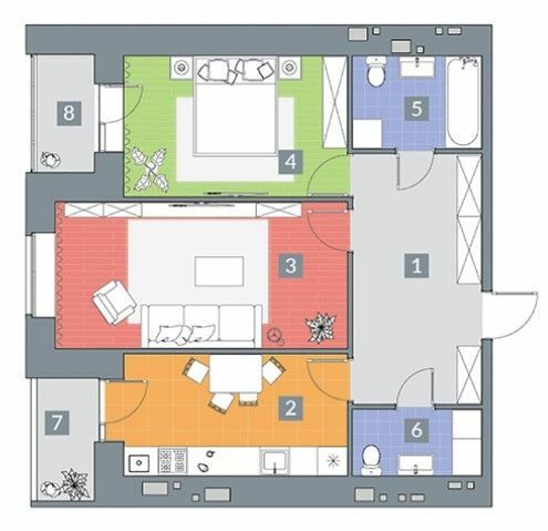 2-комнатная 72.5 м² в ЖК Крокус от 24 000 грн/м², Харьков