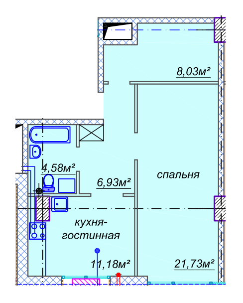 2-комнатная 54.26 м² в ЖК Миронова от 26 700 грн/м², Днепр