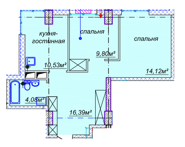3-кімнатна 56.31 м² в ЖК Миронова від 24 750 грн/м², Дніпро