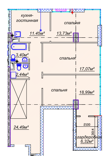 3-кімнатна 101.05 м² в ЖК Миронова від 31 800 грн/м², Дніпро