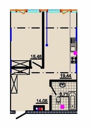 1-кімнатна 57.05 м² в ЖК Nebo від 40 200 грн/м², Дніпро