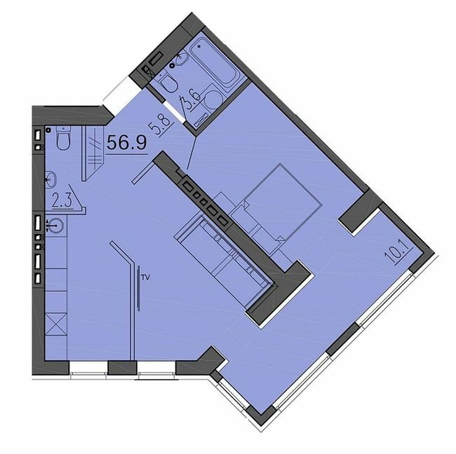 2-кімнатна 56.9 м² в ЖК Воронцовський від 22 350 грн/м², Дніпро