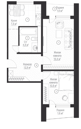 1-кімнатна 55 м² в ЖК Металіст від 22 250 грн/м², Харків