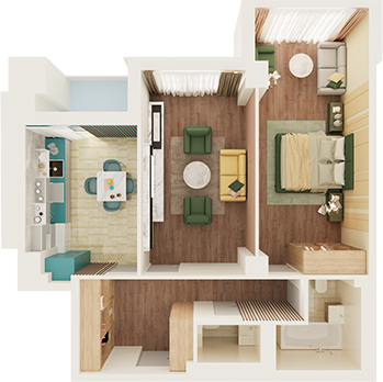 2-комнатная 66.2 м² в ЖК Славия от 25 250 грн/м², Днепр