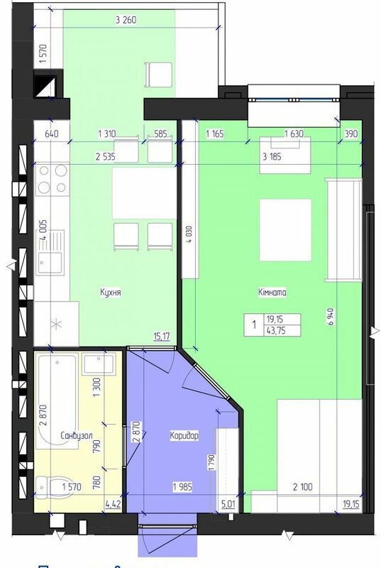 1-кімнатна 43.75 м² в ЖК Олімпійський від 16 700 грн/м², Харків