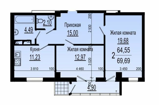 2-комнатная 69.69 м² в ЖК Павловский Квартал от 20 350 грн/м², Харьков