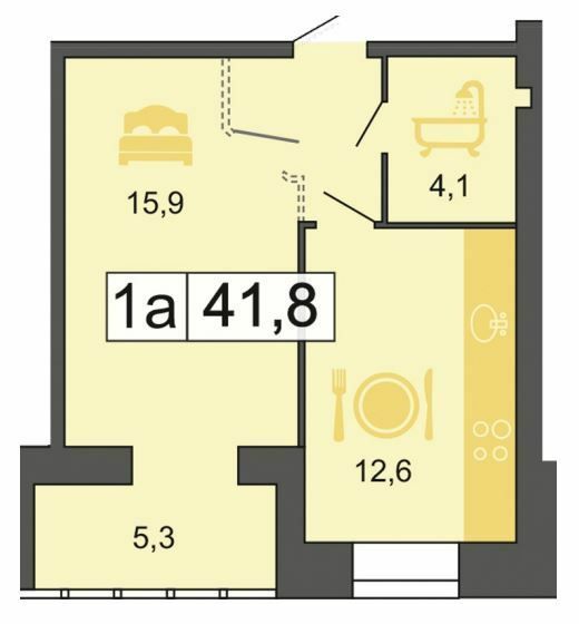 1-комнатная 41.8 м² в ЖК River Park от 21 300 грн/м², Днепр