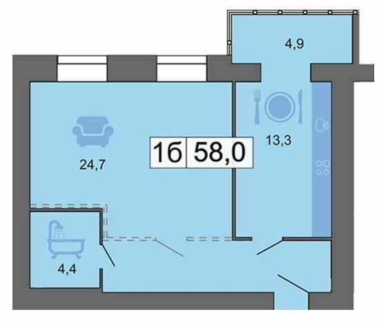 2-комнатная 58 м² в ЖК River Park от 21 300 грн/м², Днепр
