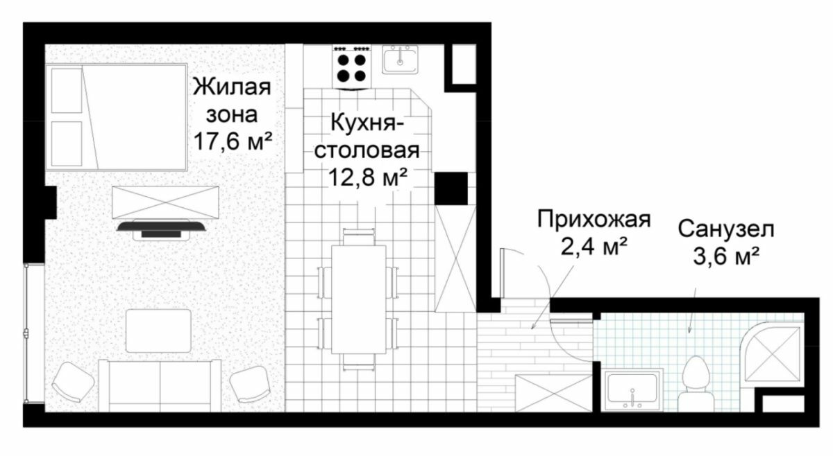 1-кімнатна 36.4 м² в ЖК Парковий квартал від 17 800 грн/м², Харків