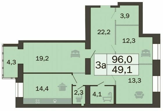 3-комнатная 96 м² в ЖК River Park от 18 100 грн/м², Днепр