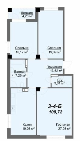 3-кімнатна 108.72 м² в ЖК Резиденція від 35 000 грн/м², Харків