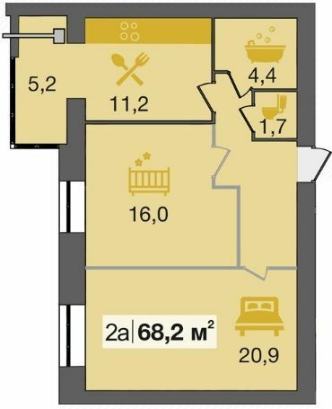 2-кімнатна 68.2 м² в ЖК Дніпровська Брама від 13 900 грн/м², смт Слобожанське