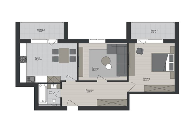 2-комнатная 79.96 м² в ЖК Речной квартал от 18 050 грн/м², Харьков