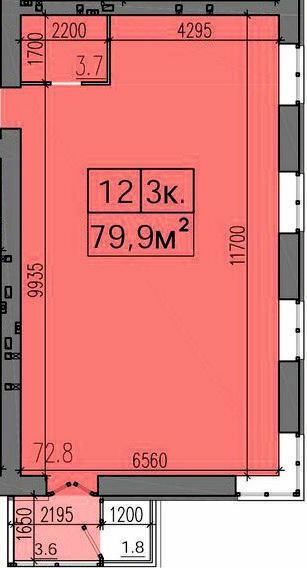 3-комнатная 79.9 м² в ЖК Хмельницкий от застройщика, Днепр