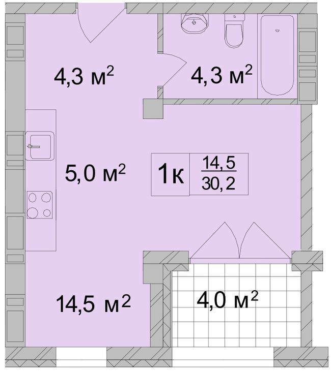 1-комнатная 30.2 м² в ЖК ТИТУЛ Дом на Пушкинской от 33 350 грн/м², Харьков