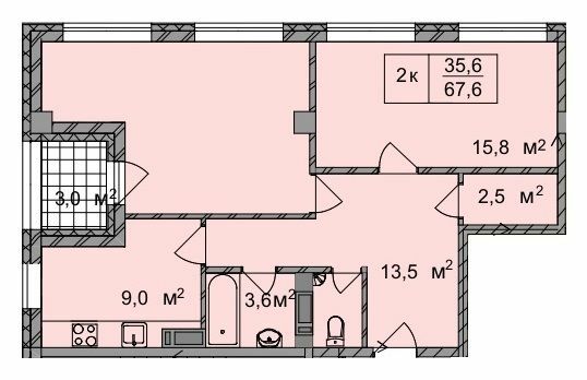 2-кімнатна 67.6 м² в ЖК ТИТУЛ Будинок на Пушкінській від 34 750 грн/м², Харків