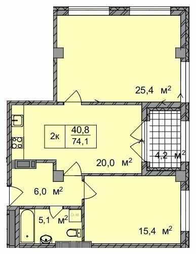 2-комнатная 74.1 м² в ЖК ТИТУЛ Дом на Пушкинской от 41 300 грн/м², Харьков