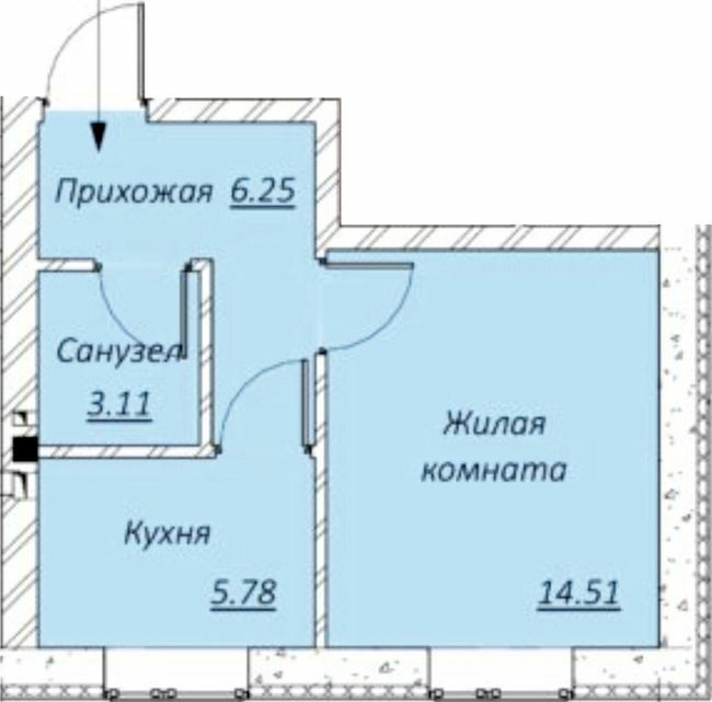 1-комнатная 27.66 м² в КД Образцовый от 17 000 грн/м², Днепр