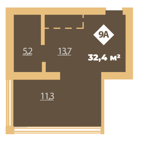 1-комнатная 32.4 м² в КД Городские сады от 19 700 грн/м², Харьков