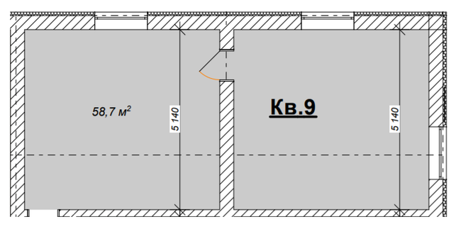 1-комнатная 58.7 м² в КД На Лабораторной от застройщика, Днепр