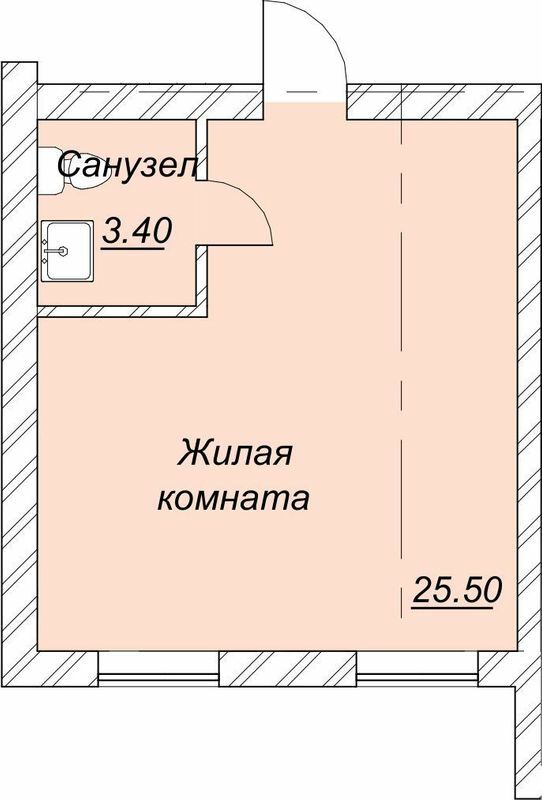 1-комнатная 28.9 м² в ЖК Левобережный от 14 950 грн/м², Днепр