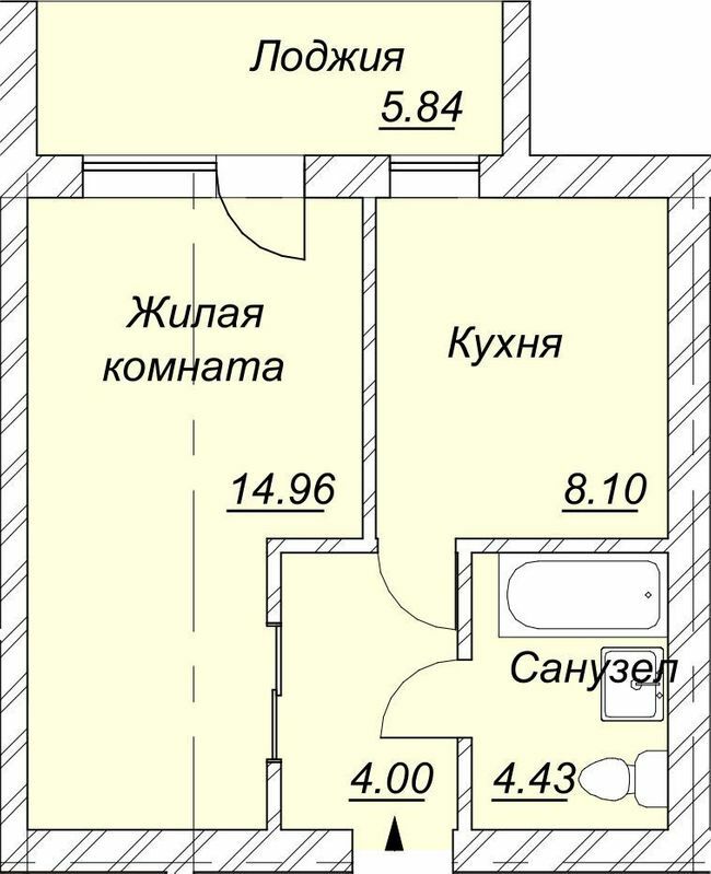 1-комнатная 34.41 м² в ЖК Левобережный от 14 950 грн/м², Днепр