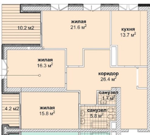3-комнатная 108.5 м² в Резиденция Парк-Хаус от 41 600 грн/м², Харьков