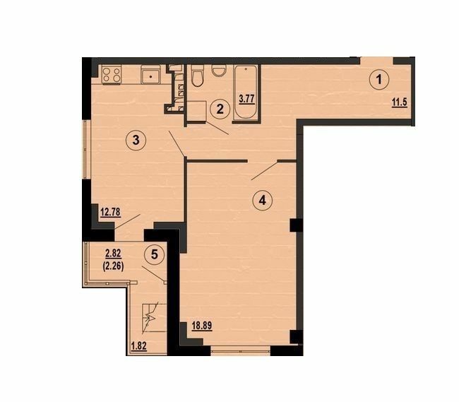 1-комнатная 49.29 м² в ЖК PesochinSky от 14 000 грн/м², пгт Песочин