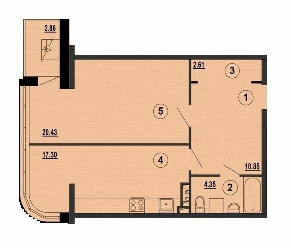 1-комнатная 55.27 м² в ЖК PesochinSky от 14 000 грн/м², пгт Песочин