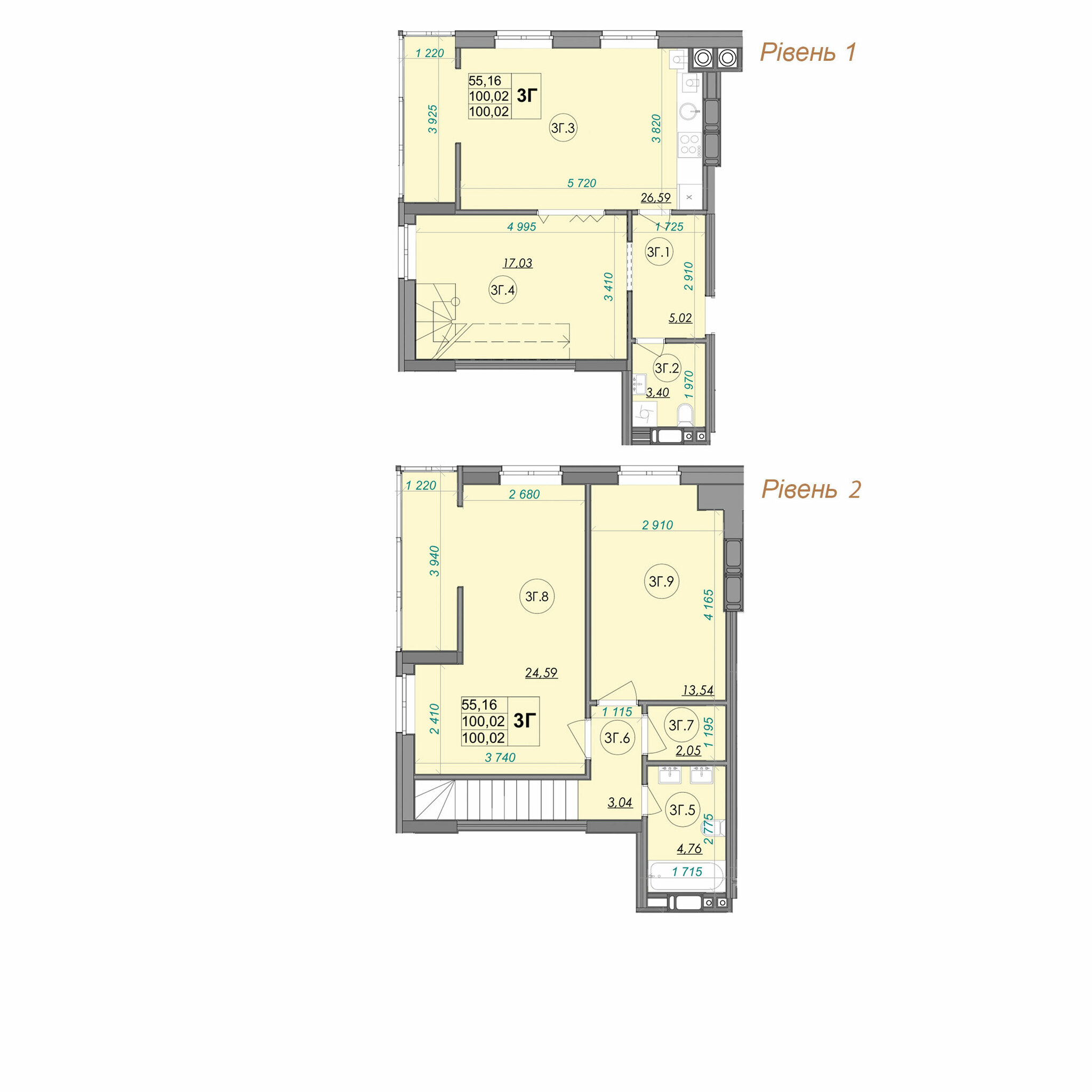 Дворівнева 100.02 м² в ЖК Panorama від 17 000 грн/м², Луцьк